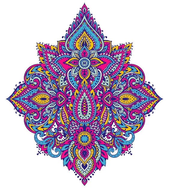 mandala floral traditional Asian ornaments.