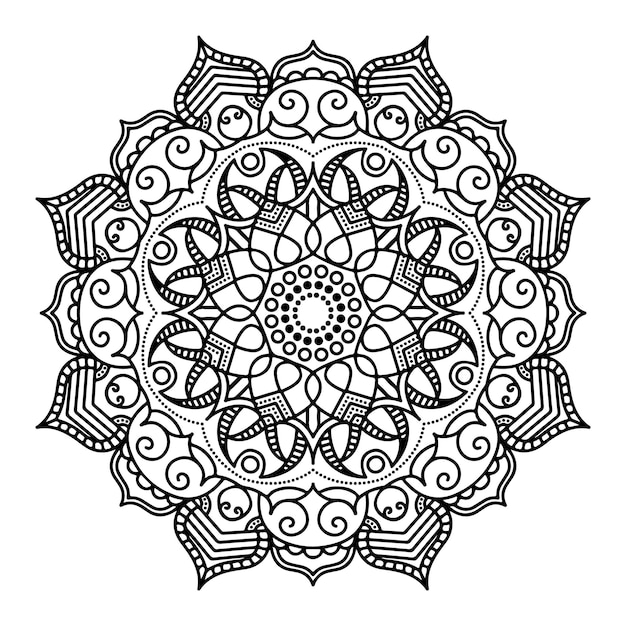 Mandala flower. Circular pattern in form of mandala for Henna, Mehndi, tattoo, decoration. Eastern d