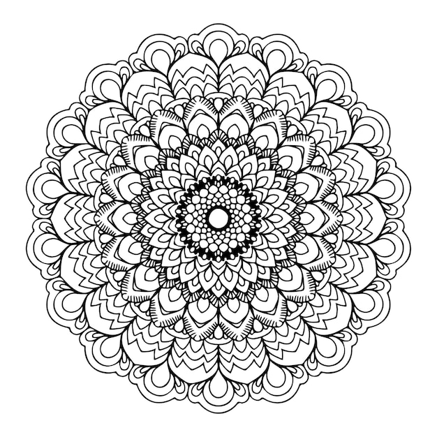 Mandala flower. Circular pattern in form of mandala for Henna, Mehndi, tattoo, decoration. Eastern d