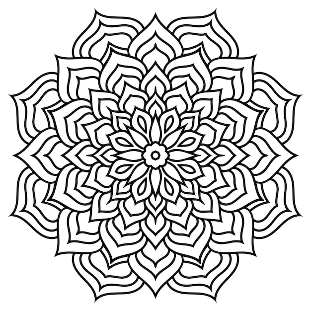 Mandala flower coloring page.   floral lace. Ethnic  design.