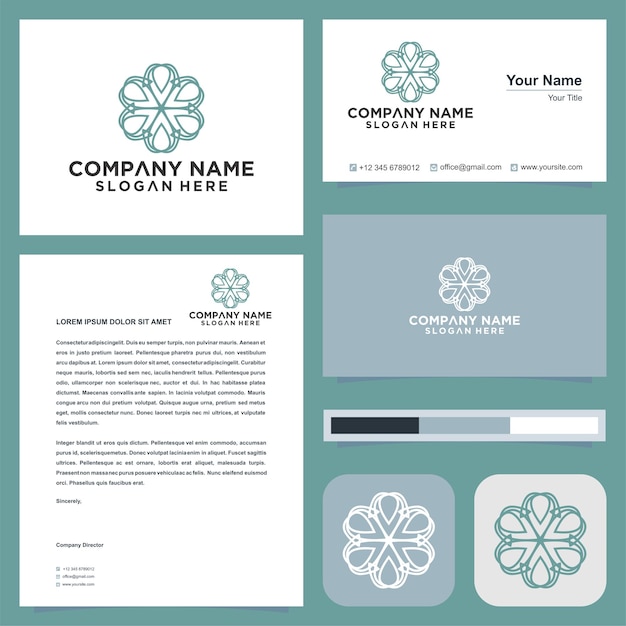 mandala flowers and business card