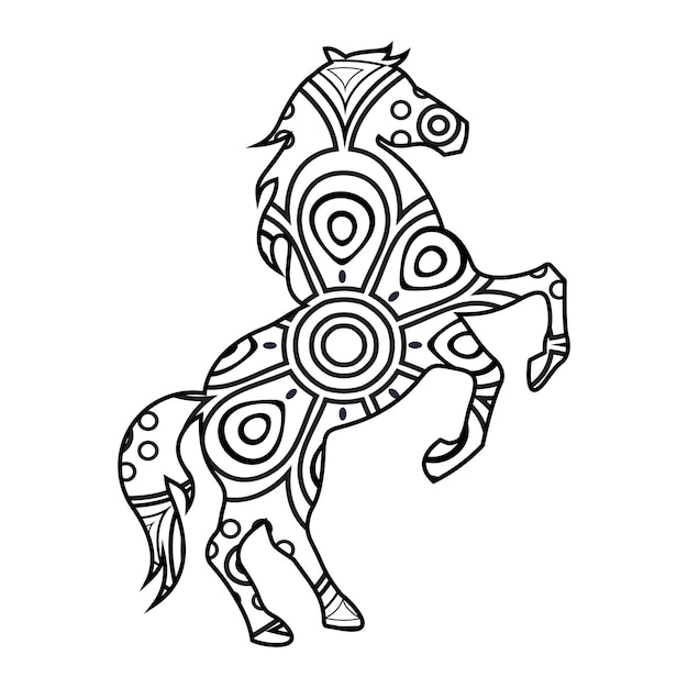 Mandala Horse Coloring Page For Kids