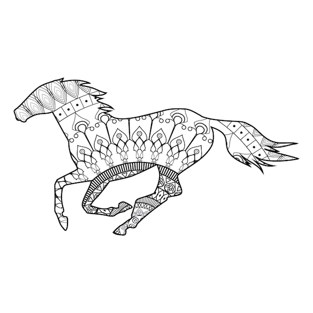 Mandala Horse Coloring Page For Kids