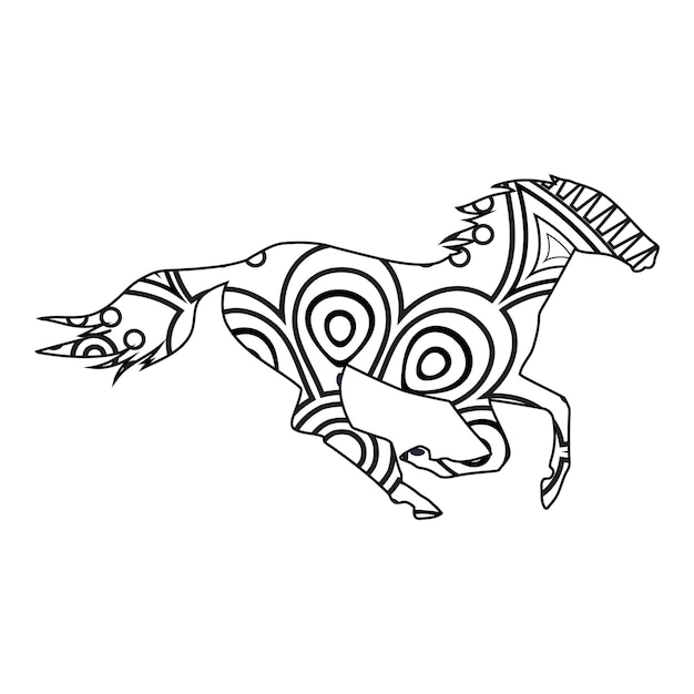 Mandala Horse Coloring Page For Kids