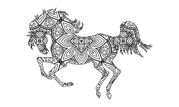 Mandala Horse Coloring Page For Kids