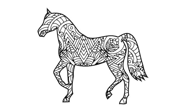 Mandala Horse Coloring Page For Kids