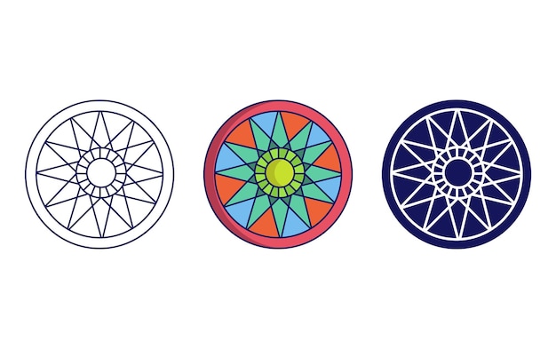 Mandala icon design, Geometric ornament vector