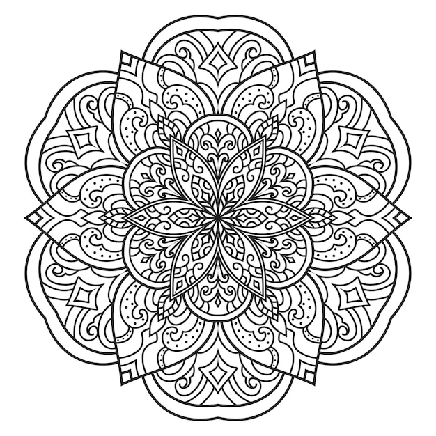 Vector mandala isolated on the white background.doodle pattern.ornament design for coloring page