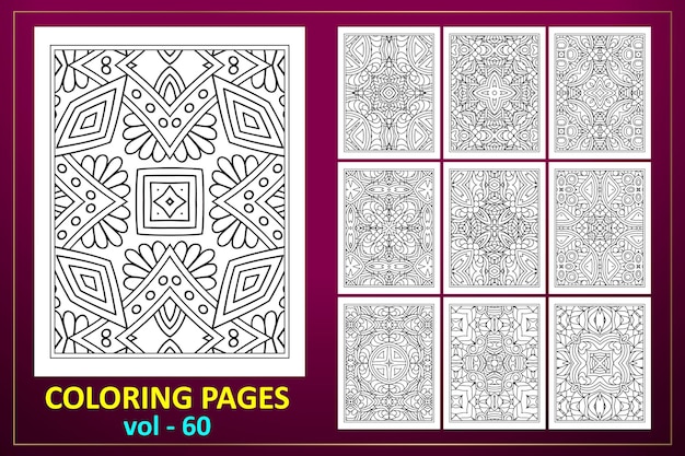 Mandala KDP coloring page Design Black and white floral coloring book mandala pattern