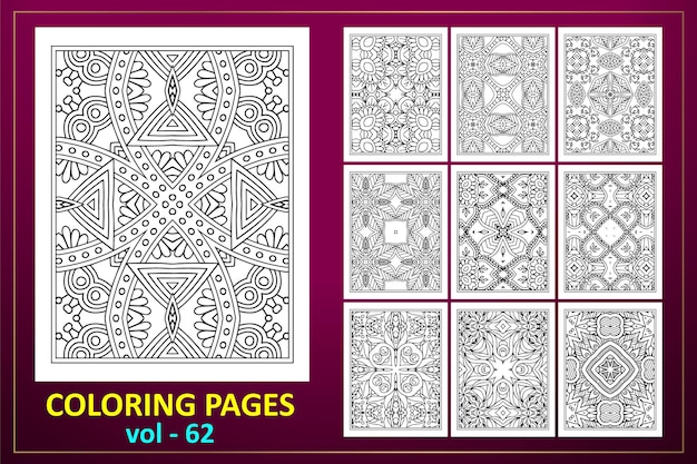 Mandala KDP coloring page Design Black and white floral coloring book mandala pattern