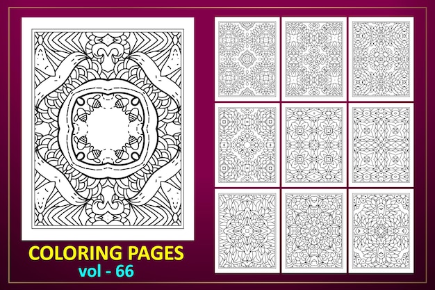 Mandala KDP coloring page Design Black and white floral coloring book mandala pattern