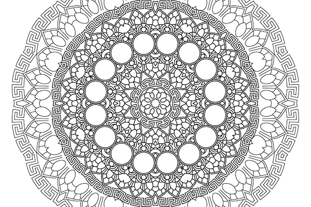 Mandala line art drawing coloring page