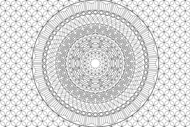 Mandala line art hand draw coloring page