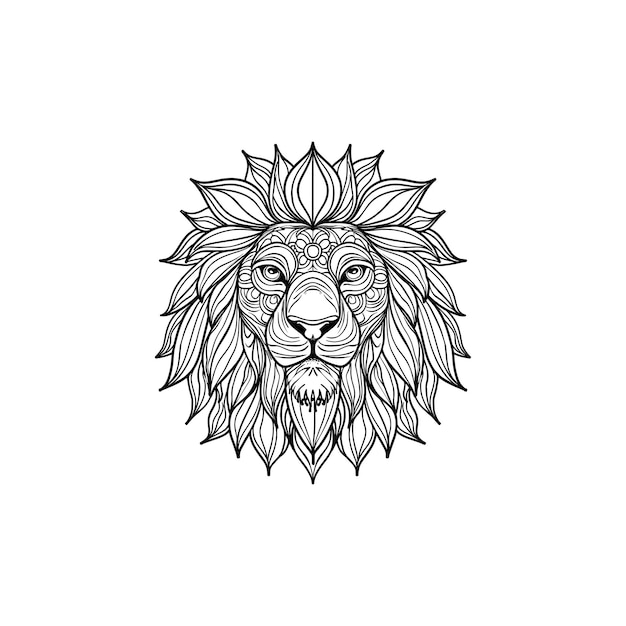 Vector mandala lion face vector