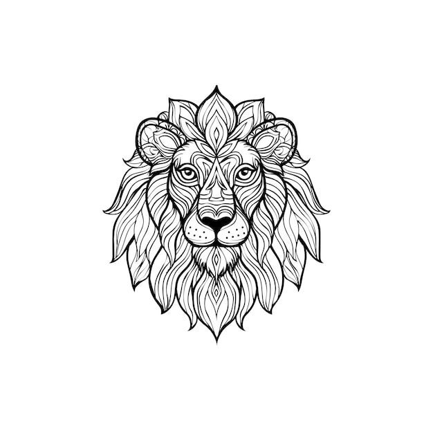 Mandala Lion face vector