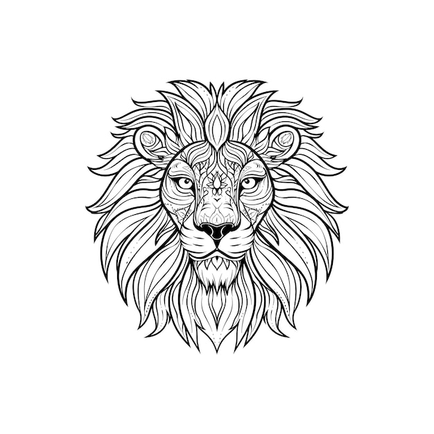 Mandala Lion face vector