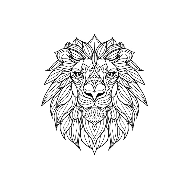 Mandala Lion face vector