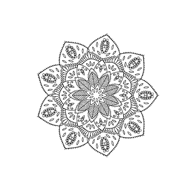 Mandala lotus flower of floral ornaments