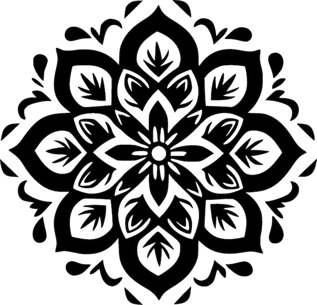 Mandala Minimalist and Flat Logo Vector illustration