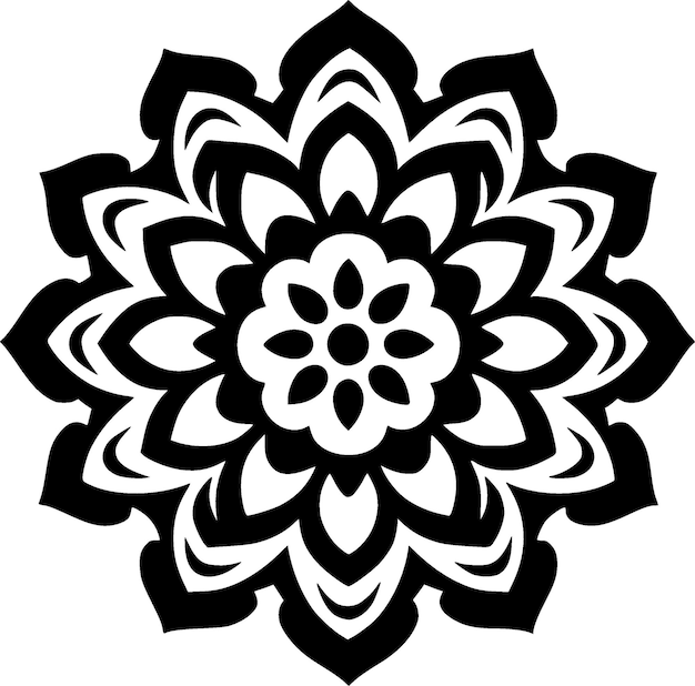 Mandala Minimalist and Flat Logo Vector illustration