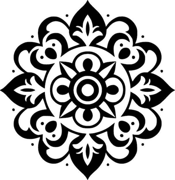 Mandala Minimalist and Flat Logo Vector illustration