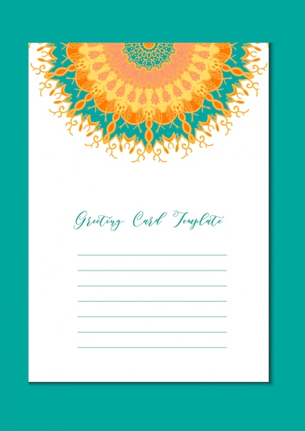 Mandala oriental template card