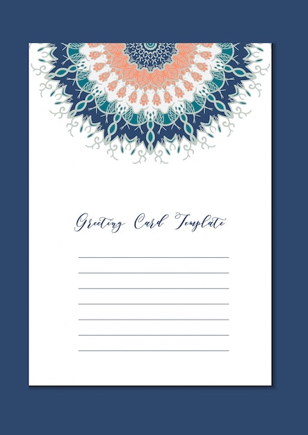 Mandala oriental template card