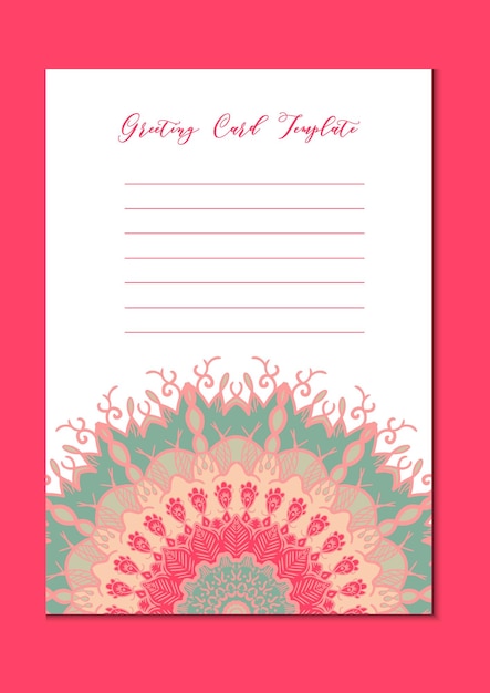 Mandala oriental template card