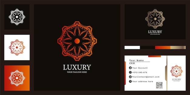 mandala or ornament luxury logo template design with business card.