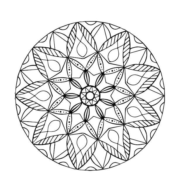 Mandala ornamental floral background design white lily flower