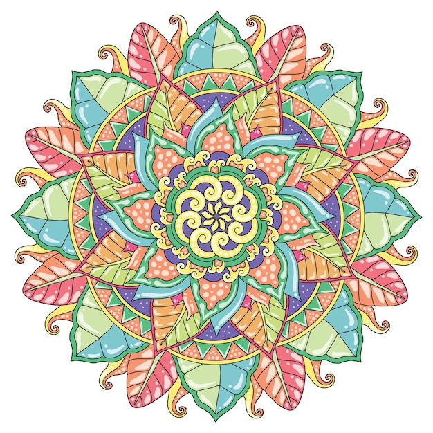 Mandala pastel color for print or mural design