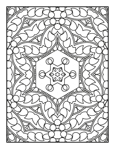 Mandala pattern coloring page for adults Floral mandala coloring page Adult coloring page