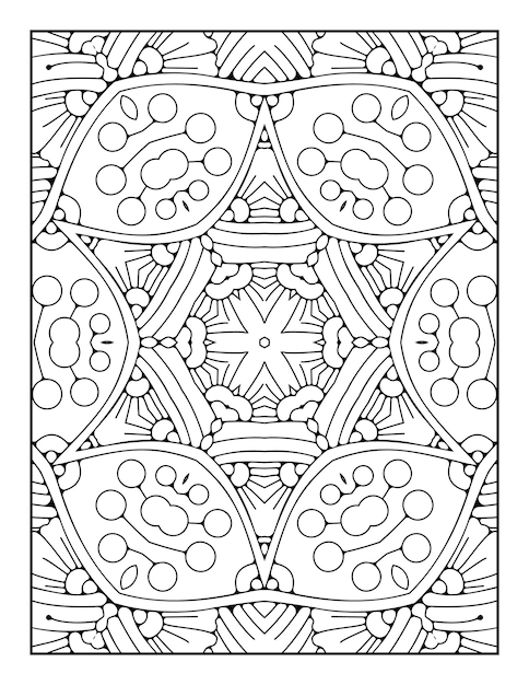 Mandala pattern coloring page for adults and hand drawn outline mandala coloring book for kids