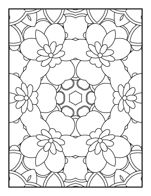 Mandala pattern coloring page for adults Mandala coloring page Floral mandala coloring page