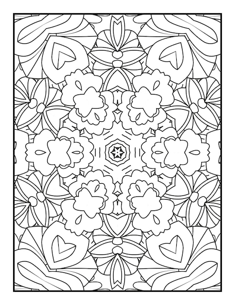 Mandala pattern coloring page for adults Mandala coloring page Floral mandala coloring page