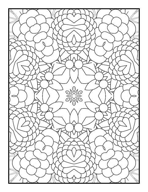 Mandala pattern coloring page for adults Mandala coloring page Floral mandala coloring page