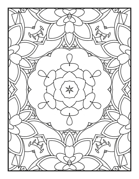 Mandala pattern coloring page for adults Mandala coloring page Floral mandala coloring page