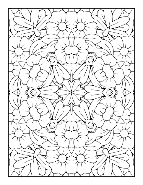 Mandala pattern coloring page Outline mandala coloring page Coloring page for kids and adults