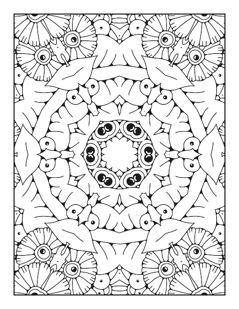 Mandala pattern coloring page Outline mandala coloring page Coloring page for kids and adults