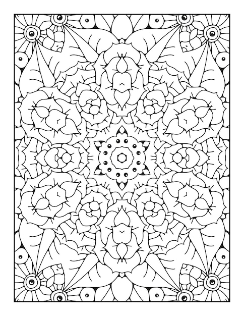 Mandala pattern coloring page Outline mandala coloring page Coloring page for kids and adults