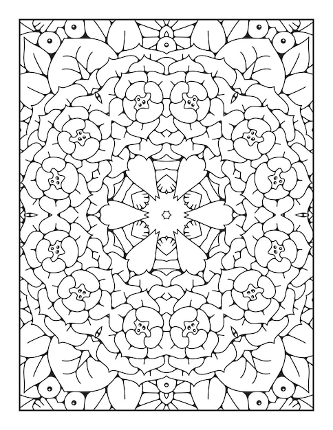 Mandala pattern coloring page Outline mandala coloring page Coloring page for kids and adults