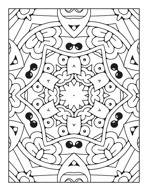 Mandala pattern coloring page Outline mandala coloring page Coloring page for kids and adults