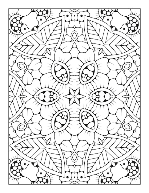 Mandala pattern coloring page Outline mandala coloring page Coloring page for kids and adults