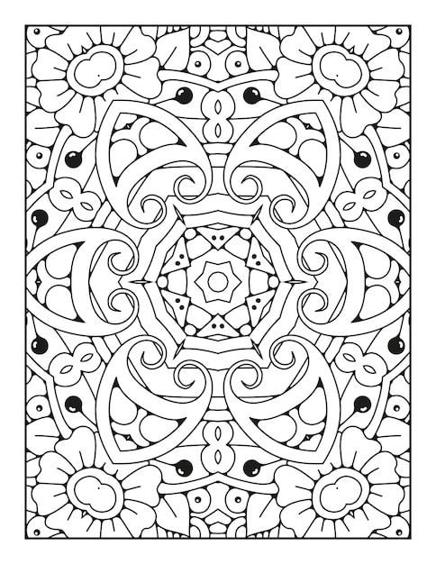 Mandala pattern coloring page Outline mandala coloring page Coloring page for kids and adults