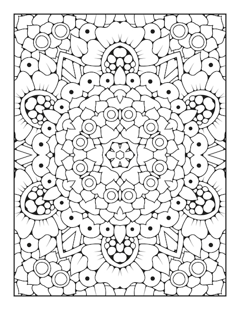 Mandala pattern coloring page Outline mandala coloring page Coloring page for kids and adults