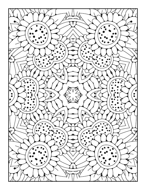 Mandala pattern coloring page Outline mandala coloring page Coloring page for kids and adults