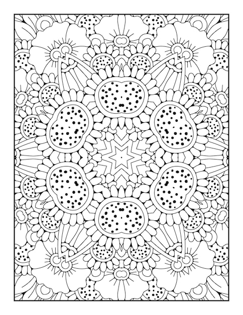 Mandala pattern coloring page Outline mandala coloring page Coloring page for kids and adults