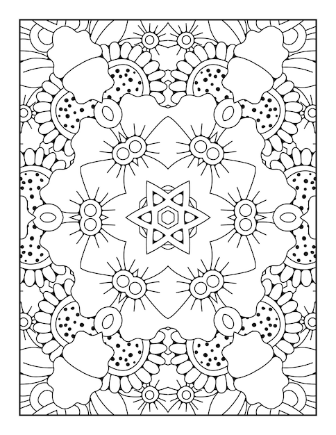 Mandala pattern coloring page Outline mandala coloring page Coloring page for kids and adults