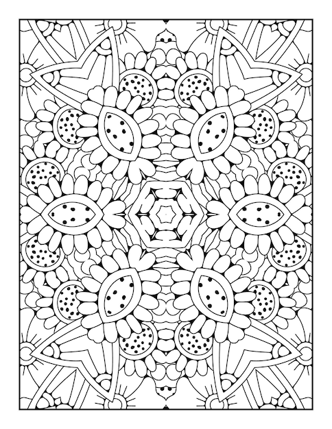 Mandala pattern coloring page Outline mandala coloring page Coloring page for kids and adults