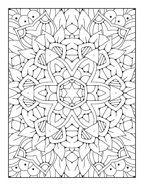 Mandala pattern coloring page Outline mandala coloring page Coloring page for kids and adults